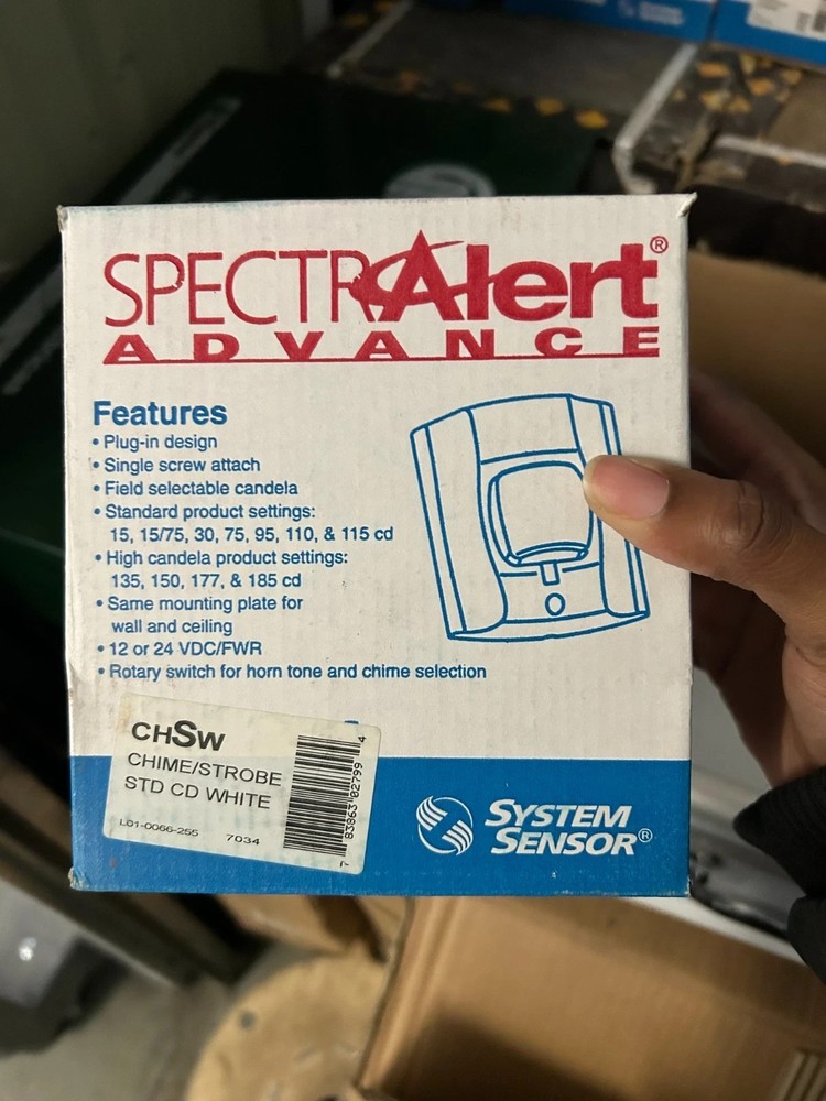 System Sensor Honeywell CHSW Chime Strobe 2 Wire White Selectable Candella