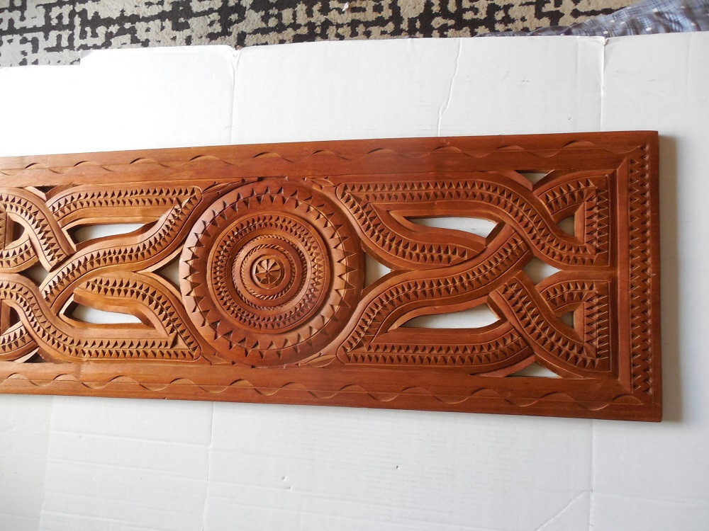 Vintage Dutch chip carving panel 47" x + x 17"+