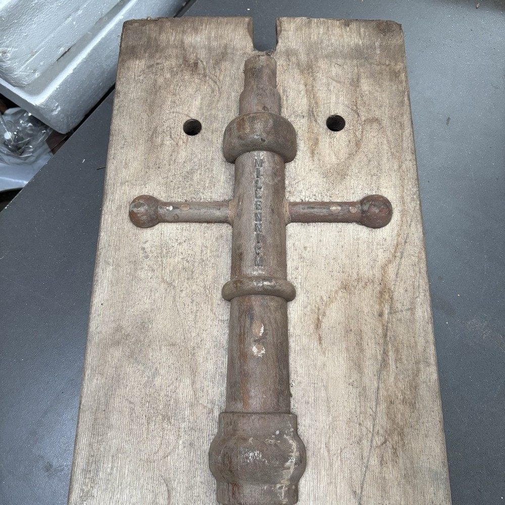 Vintage Foundry Mould Form Industrial Pattern Millennium 2000 Post Sand Casting