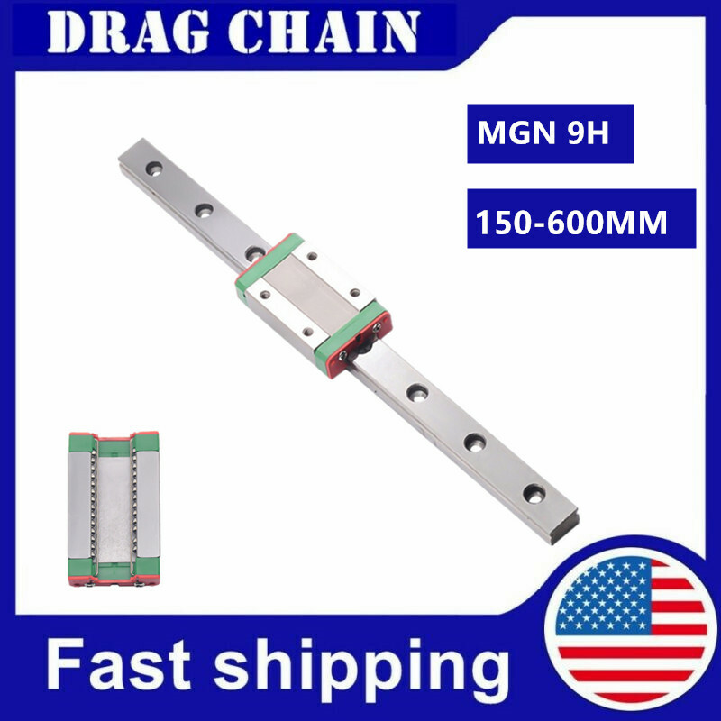 Linear Slide MGN 9mm 150-600MM Linear Rails Guide With Mini Carriage Block US