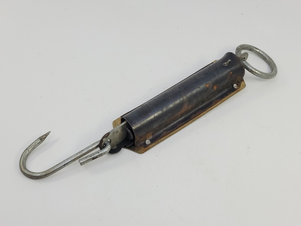 Vintage 50lb Hook Brass Feed Scale Primative Antique General Store