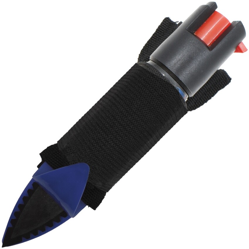 Police Force Tactical Strike and Spray Blue Combines Pepper Spray/Sharp Edge