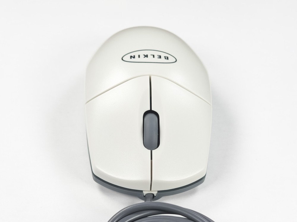 Belkin NetMaster F8E204 3 Button PS/2 Scroll Wheel Ball Mouse Clean Tested