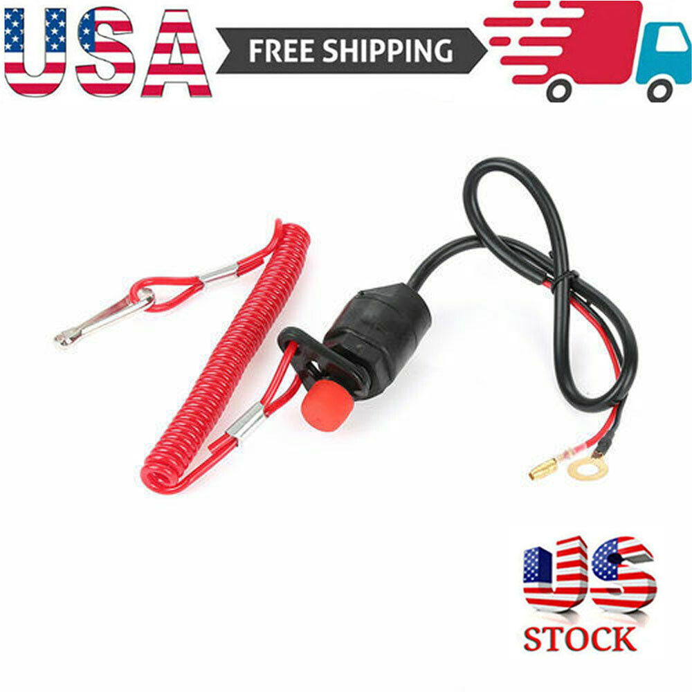 Universal Boat Outboard Engine Motor Kill Stop Switch & Safety Tether Lanyard US