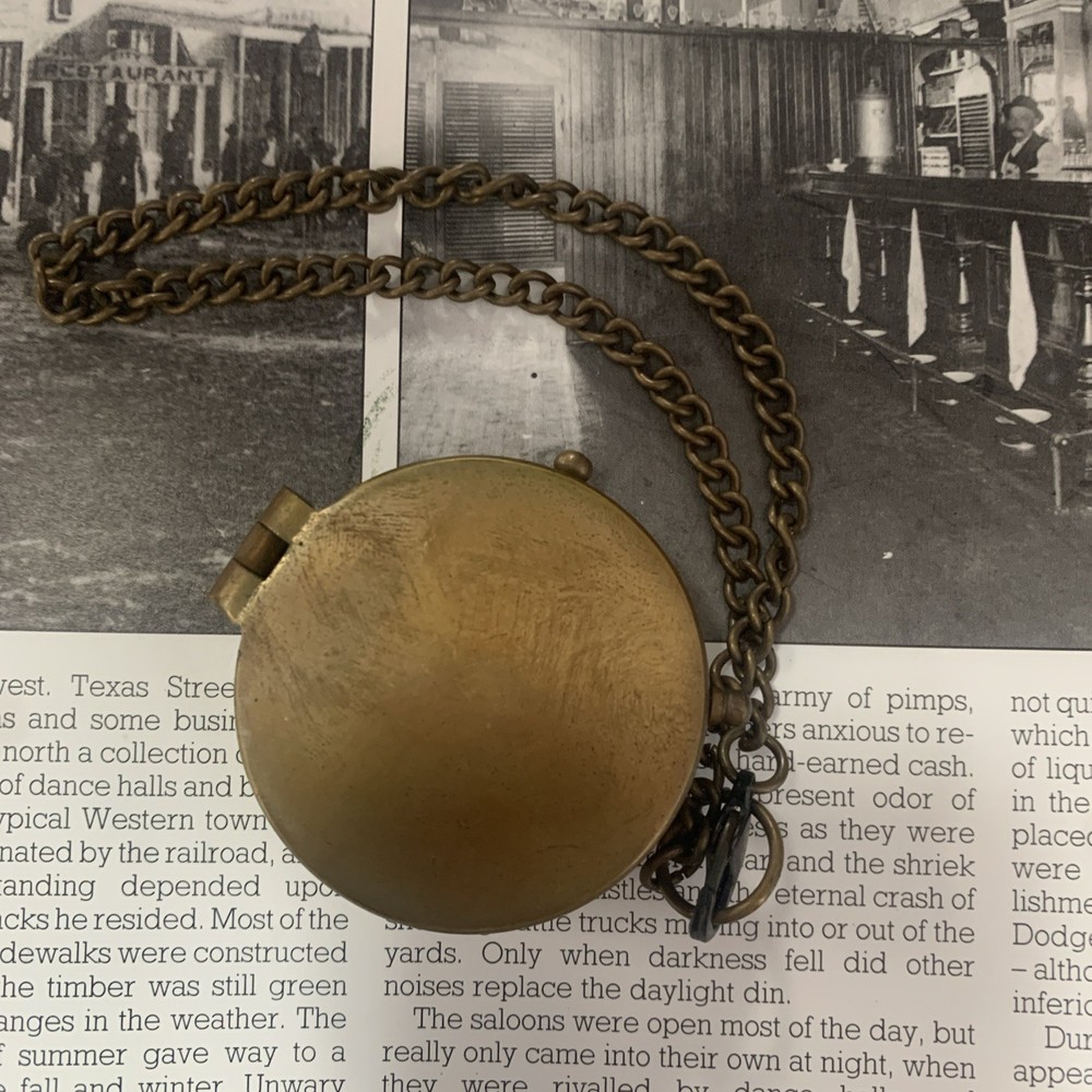 Handcrafted NEOVIVID Brass Compass W Leather Case