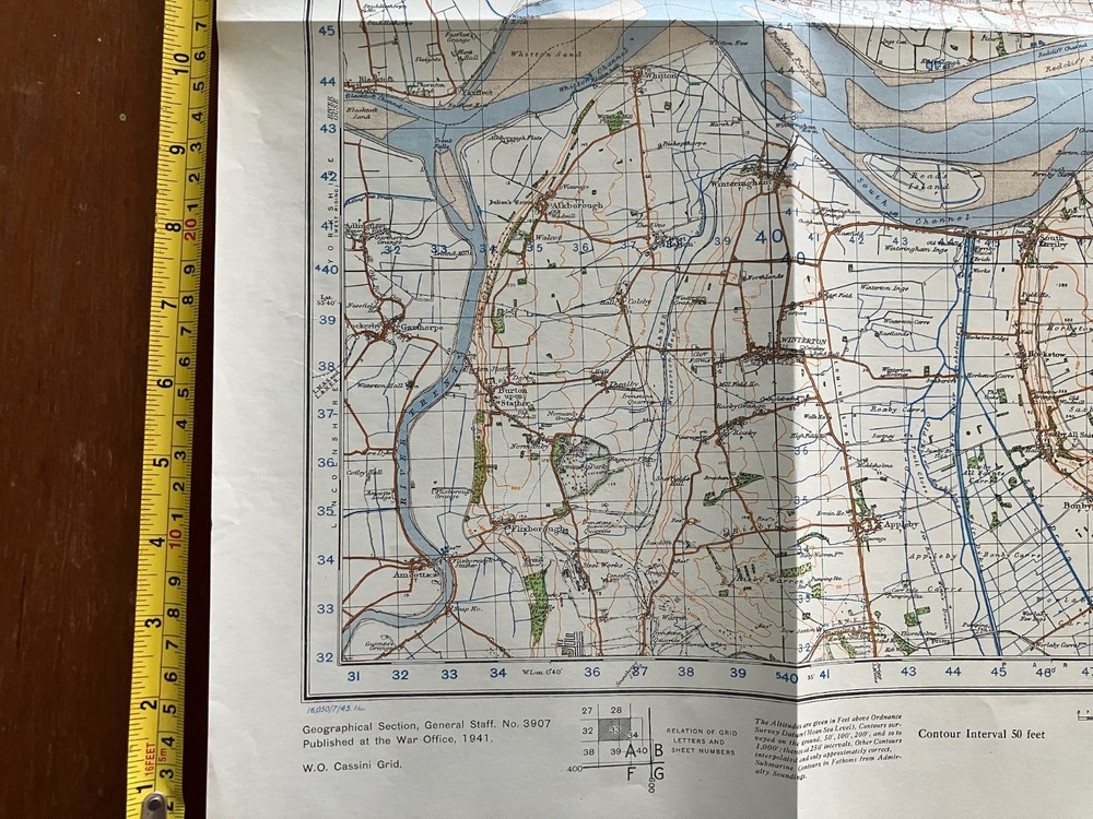 Original WW2 British Army GSGS Map - Hull