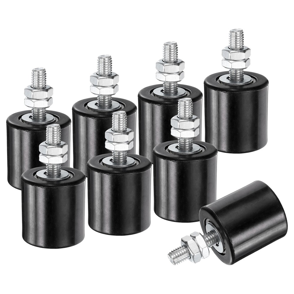 8Pcs Slide Gate Guide Roller 1.7" Nylon Sliding Gate Support Assembly Black