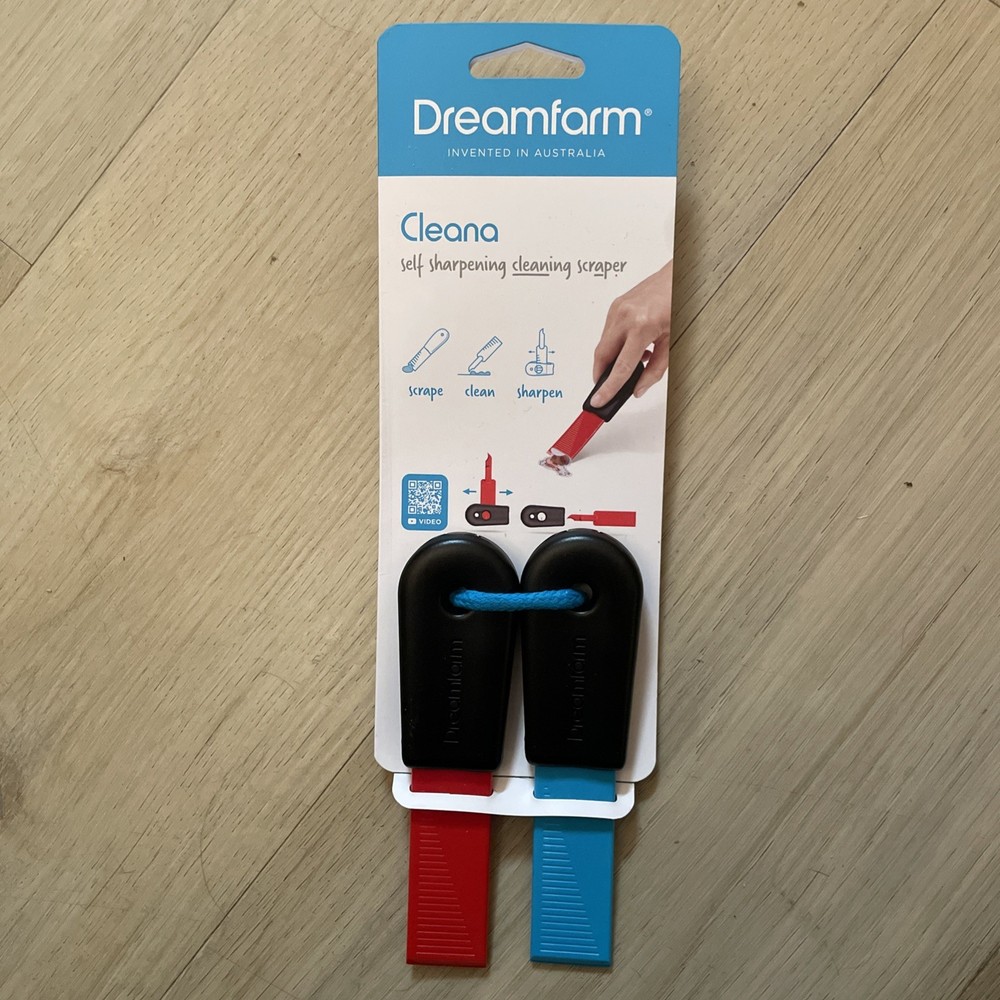 Cleana 2-In-1 Self-Sharpening Cleaning Scraper & Hook Scraper, Safe for Non-Stic