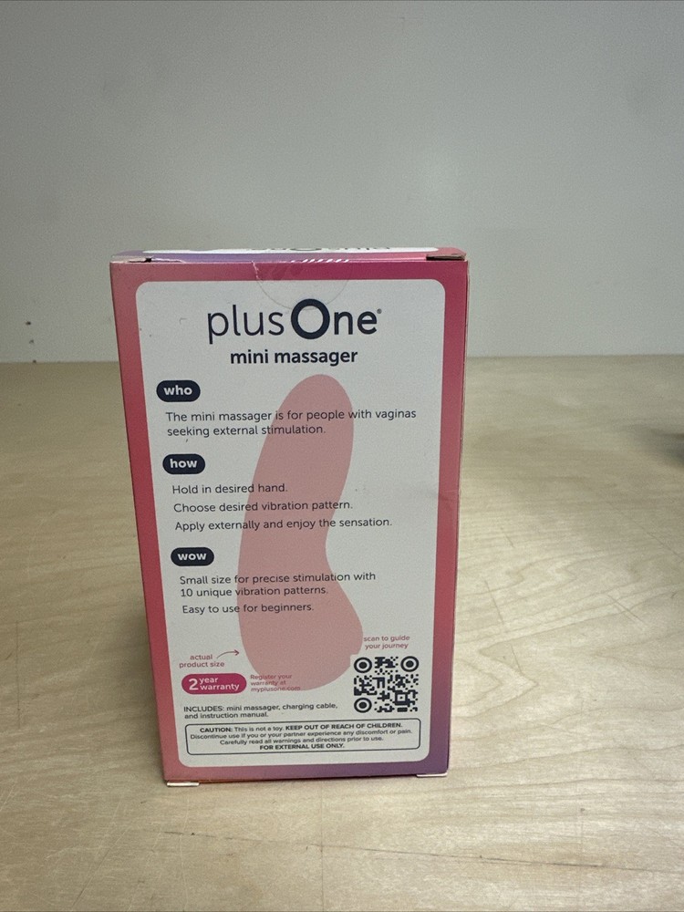 plusOne Vibrating Mini Soft Touch Massager, 10 Vibration Settings, Waterproof