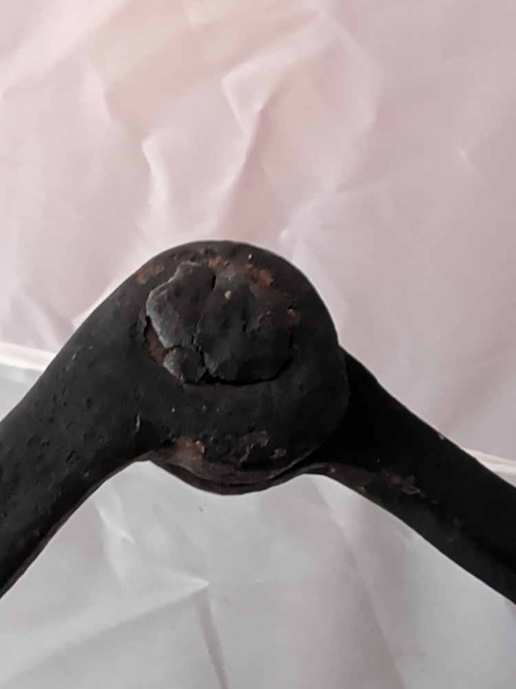 Antique Wrought iron Hook, Blacksmith primitive Hanging Adjustable double hook