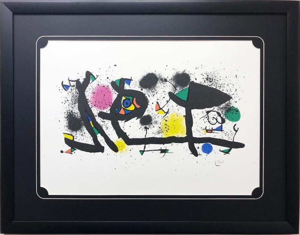 Miro "Pictures" Rare Custom Framed Abstract Art Plate Signed