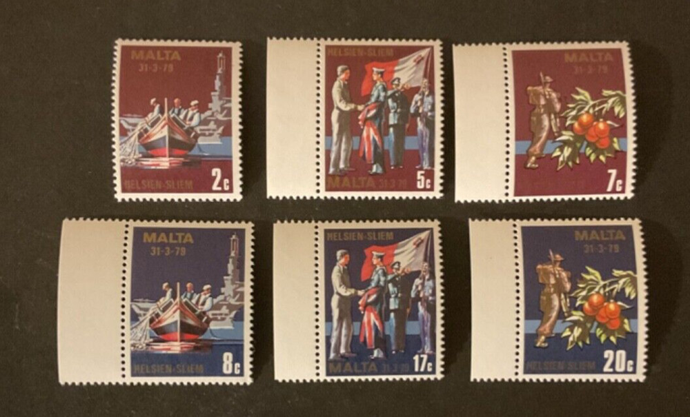 Malta Scott #552-7 never hinged