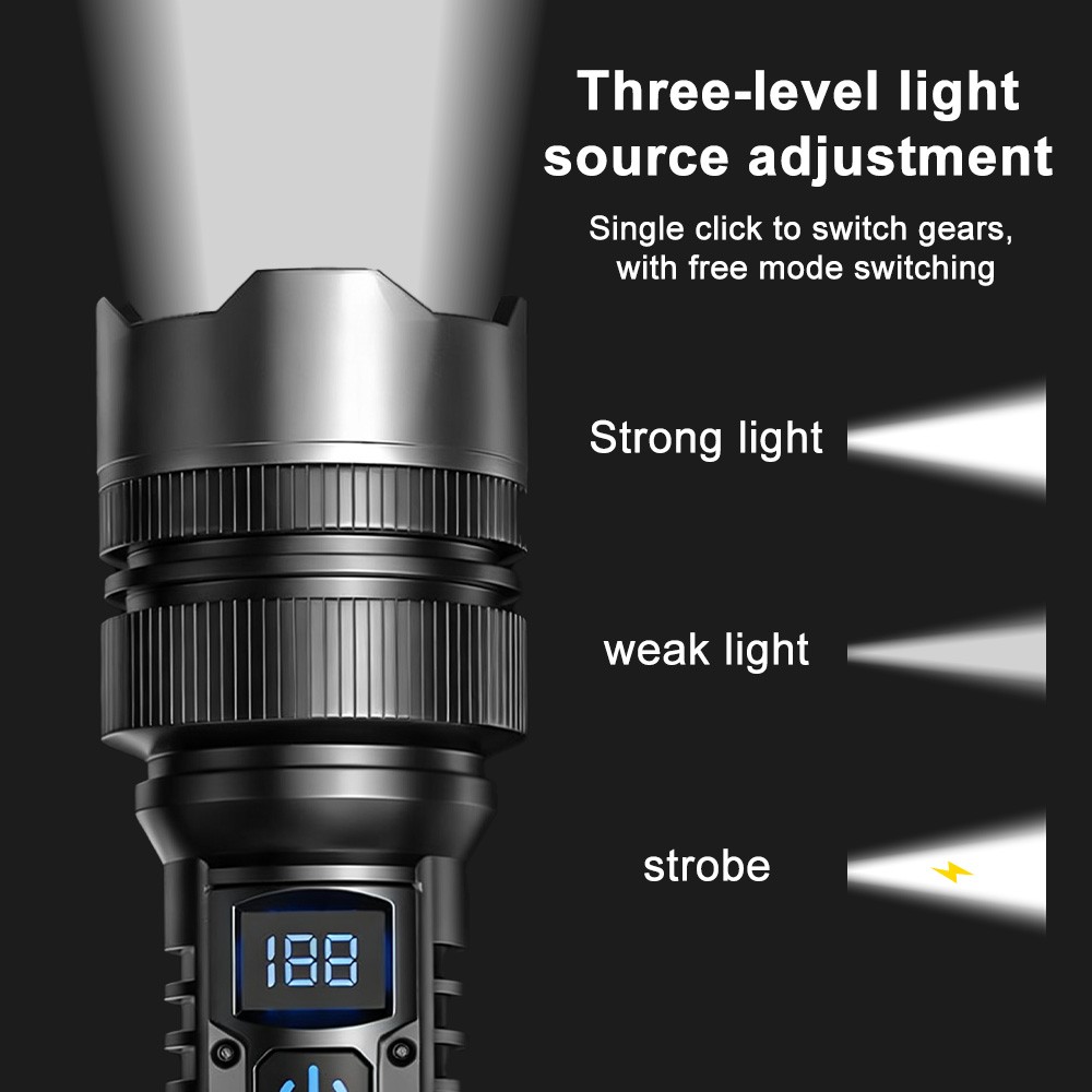 99000000 Lumen Super Bright LED Tactical Flashlight Rechargeable LED Work Lights