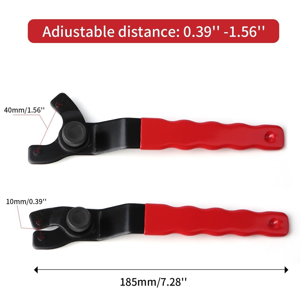 Adjustable Pin Wrench for Angle Grinder MachineGrinder Spanner Wrench Red