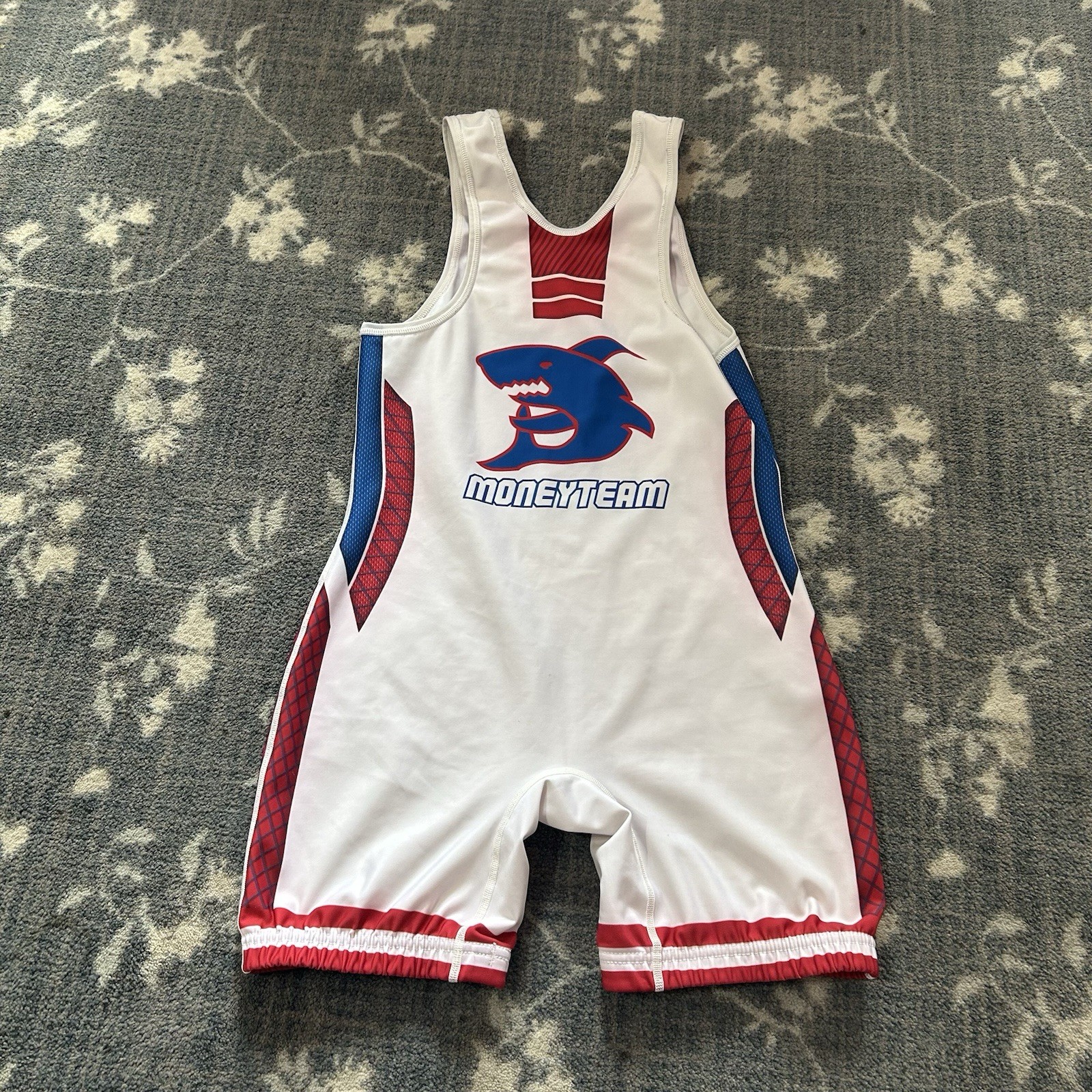 Great white Wrestling Team singlet Connecticut USA Brute Medium Rare Color