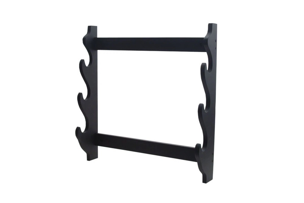 Three Swords Wall Display Stand Wooden Triple Stack 3 sword Tier