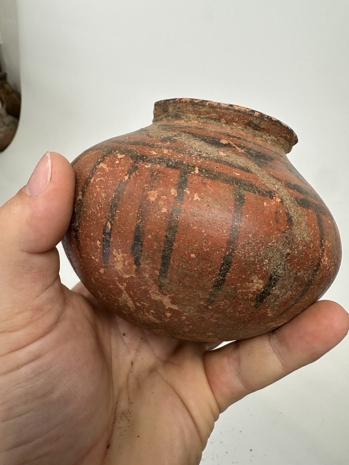 Pre Columbian Mayan? Painted Pottery Earthenware Bowl Jar Genuine 500BC-1200AD