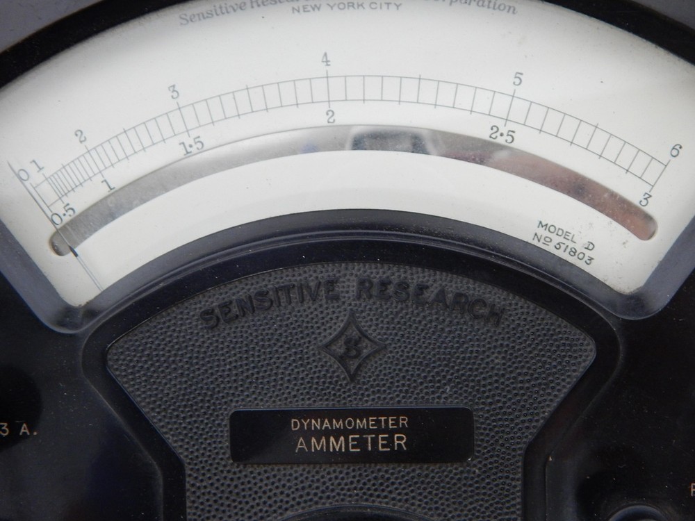 SENSITIVE RESEARCH INSTRUMENT P-7178 MODEL D DYNAMOMETER AMMETER M1274