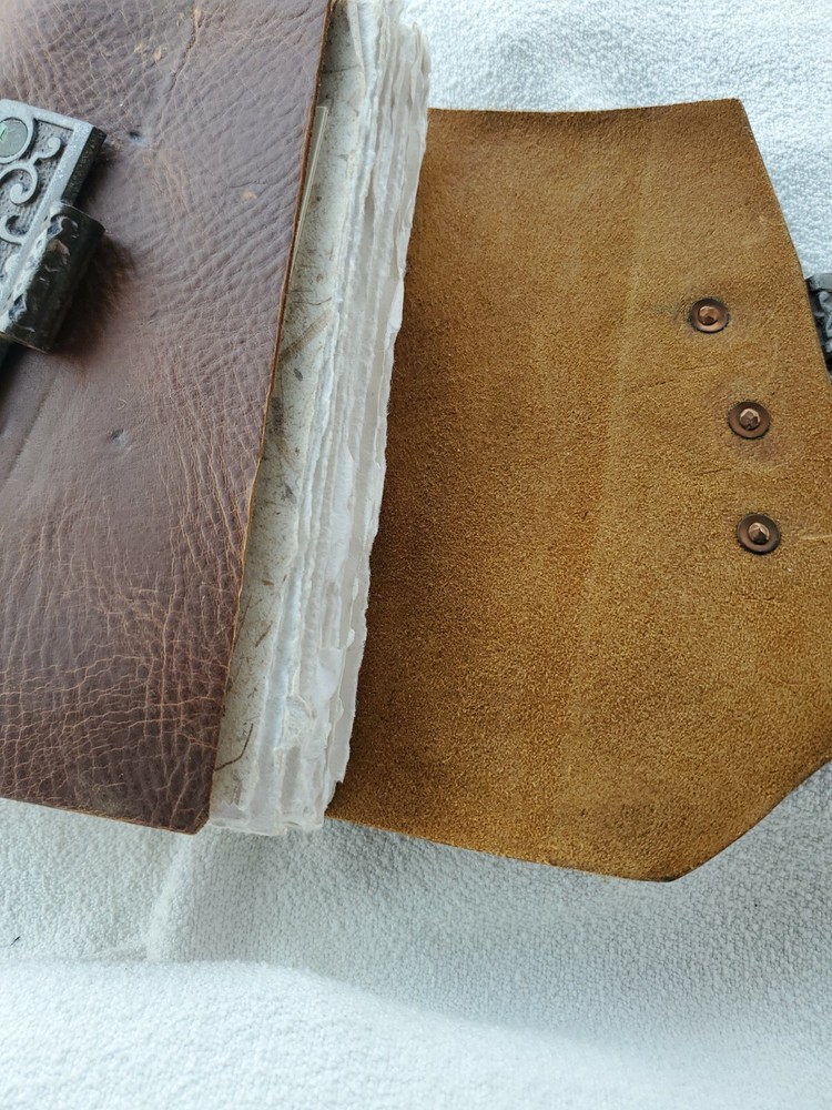 Iona Handmade Leather Bound Notebook with Icebox Clasp
