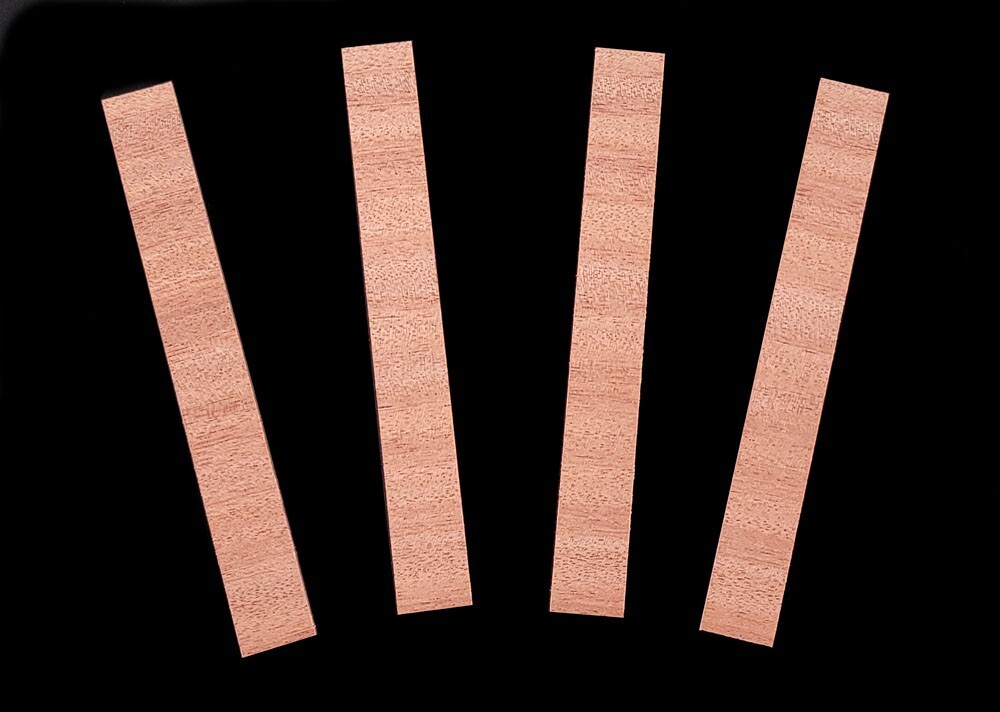 Mahogany Back Reinforcement Strips, Set of 4, Acoustic Guitar, Ukulele