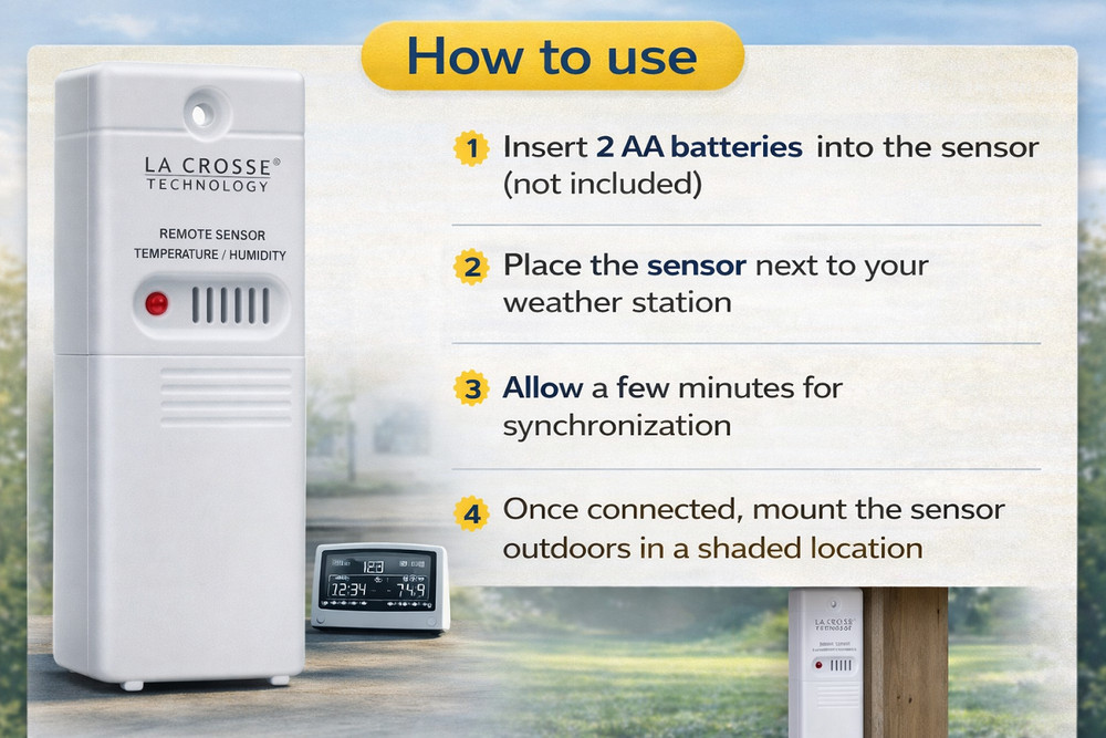 La Crosse Wireless Outdoor Temperature & Humidity Sensor - Fast, Accurate