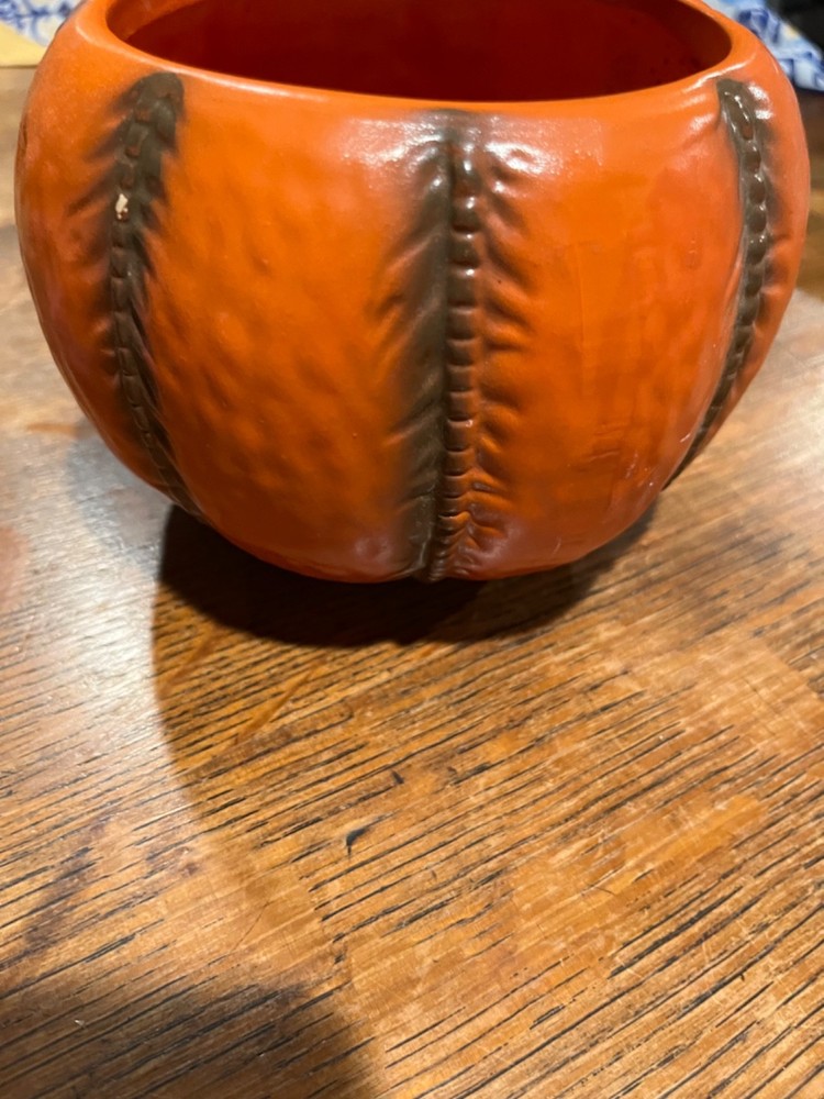 ceramic Jack-o'-lantern planter