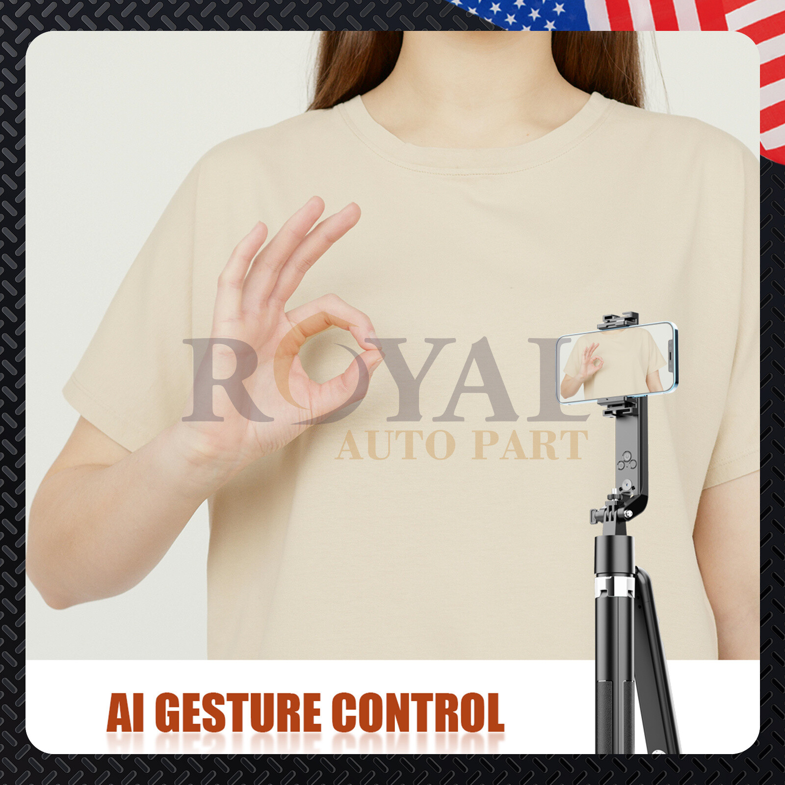 71''Smart Tracking Selfie Stick & Tripod Stand with 360°Rotation 2LED Fill Light