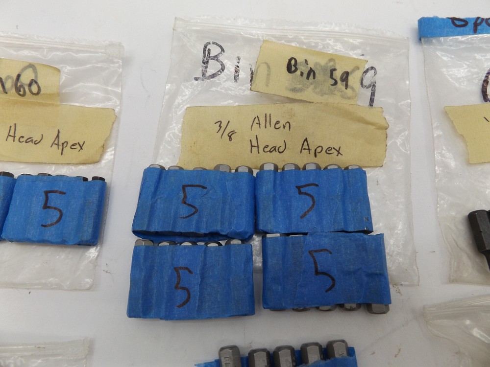 Lot of 90 Socket Head (Hex-Allen) Hex Insert Bits, SAE