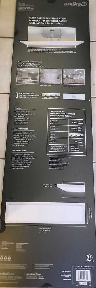ARTIKA SUNRAY ULTRA THIN LED LIGHT PANEL WITH 3 TUNABLE COLORS.