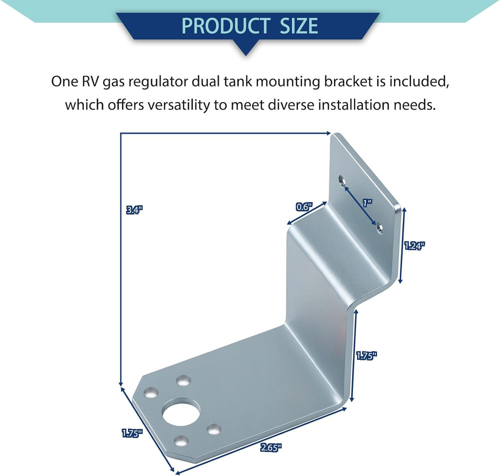 Universal L-Mount Regulator Mounting Bracket,Fits Fairview Regulators, , RV Prop