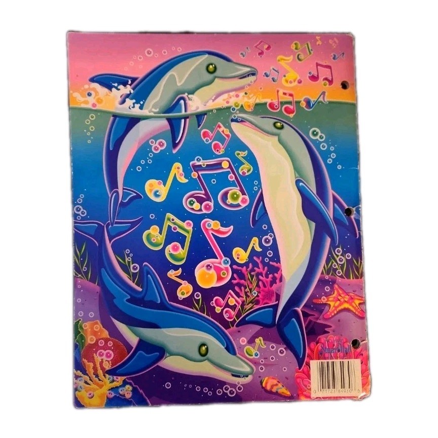 Lisa Frank Singing Dolphins Folder Vintage Fantastic World
