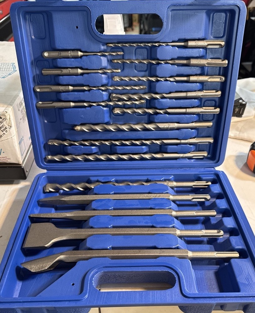 Worker Bee SDS Plus Rotary Hammer Drill Bits & Chisels Set,Concrete Masonry H...