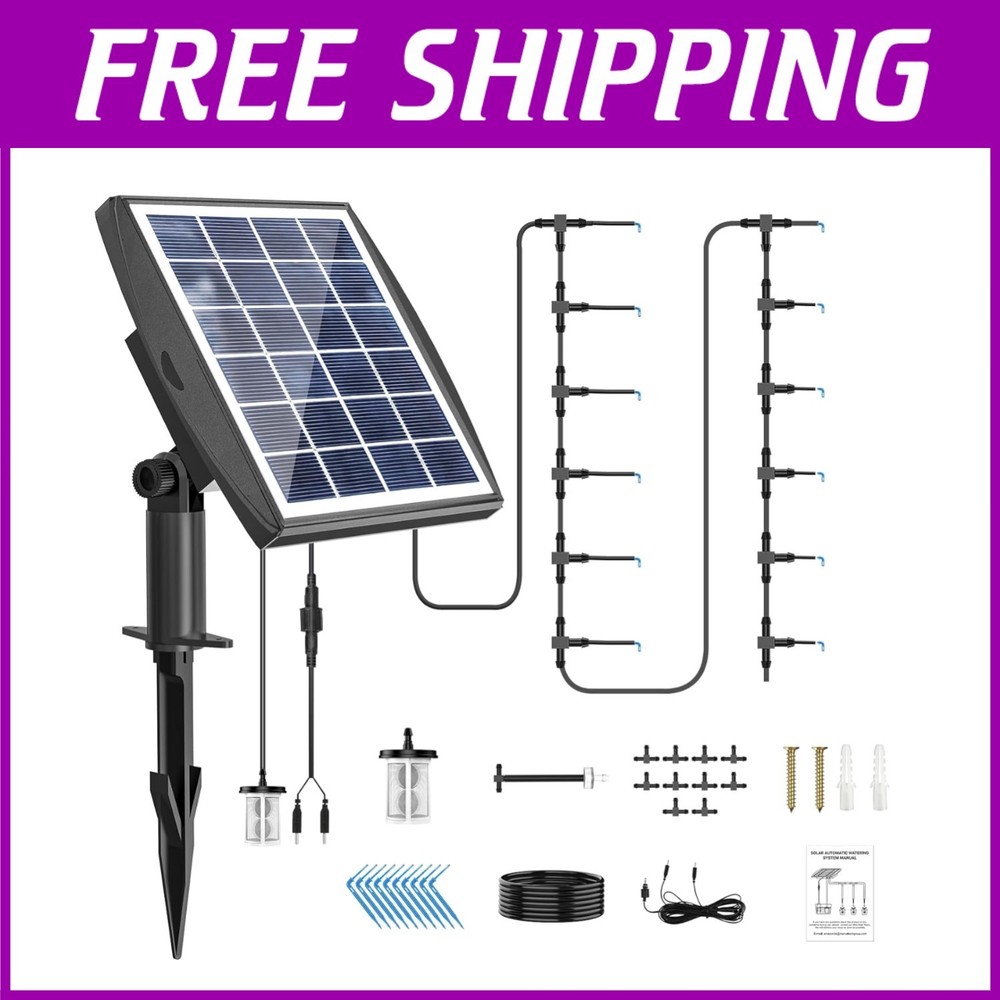 Solar Powered 10 Pot Irrigation System - 6 Timing Modes