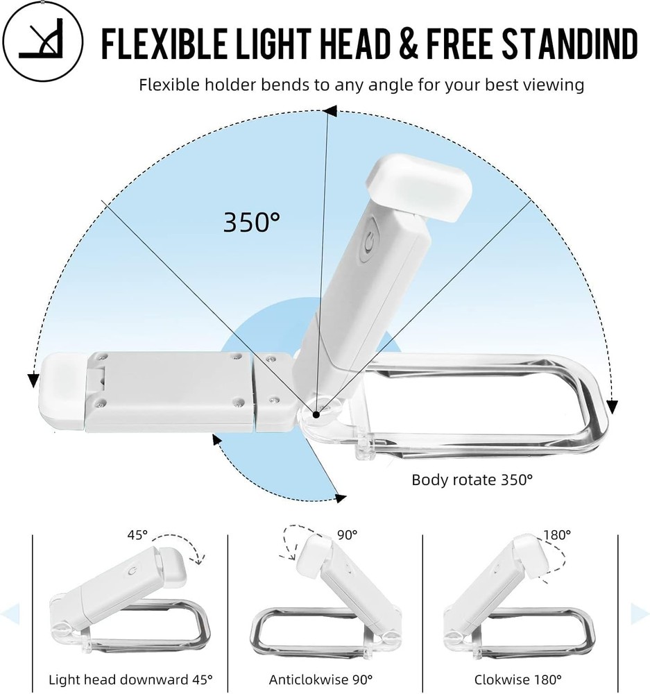 USB Rechargeable Book Light Clip On