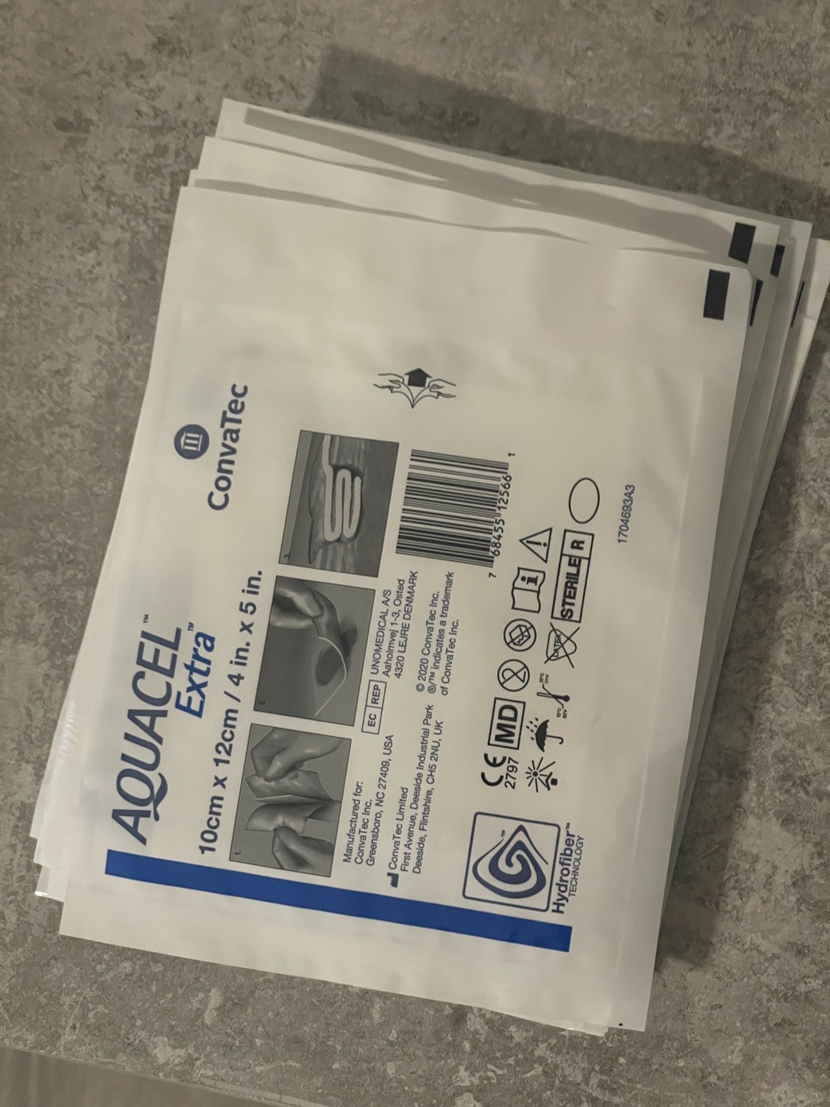 Aquacel Extra Wound 4"×5" Exp 2030 - 5 Sterile Dressings **BOX NOT INCLUDED **