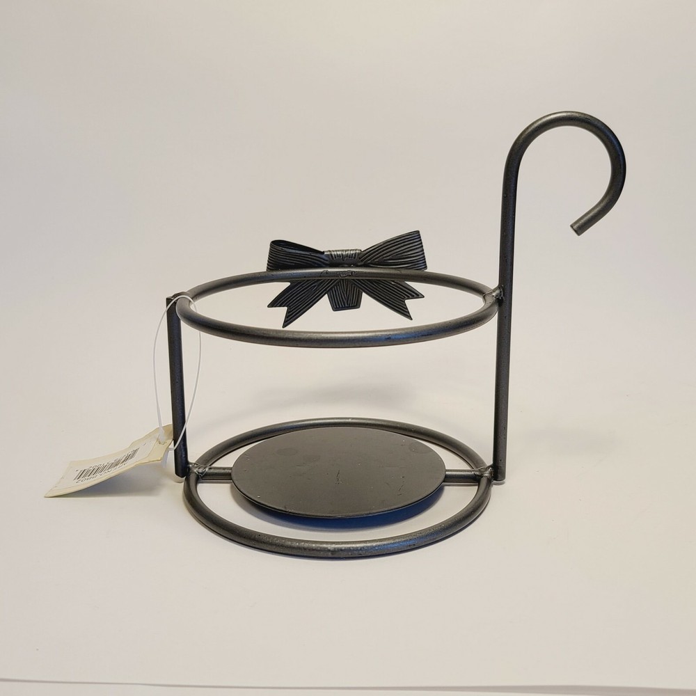 Rod Iron Large Jar Candle Holder with Bow Accent