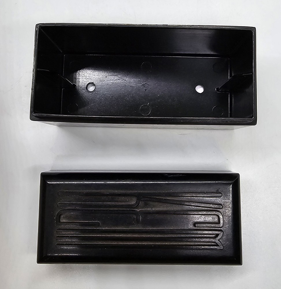 Vintage KEM BLACK Plastic Playing Cards 2 Decks Case Holder Box EMPTY