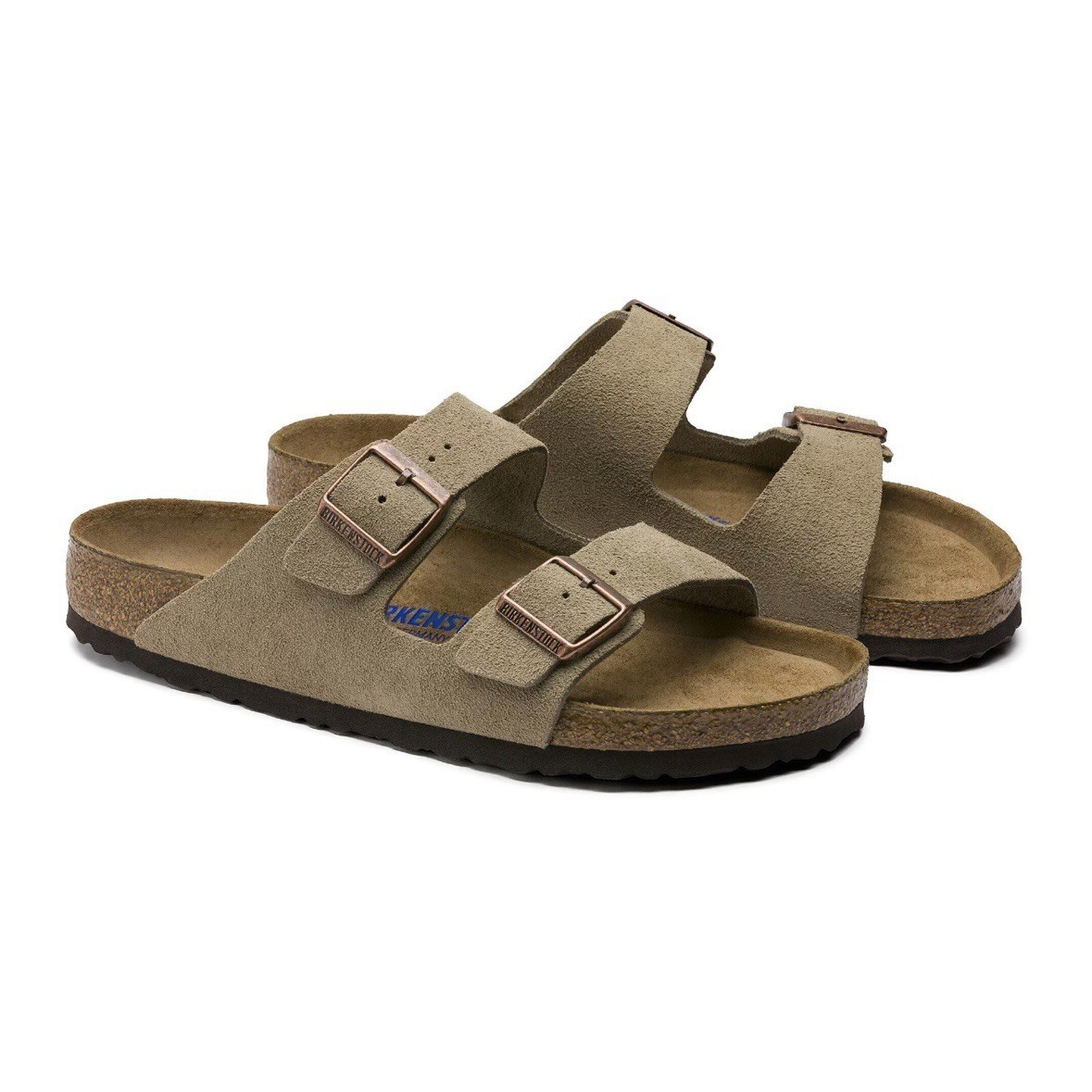 Birkenstock Arizona Soft Footbed Sandals Taupe Suede Leather Shoes EU37-45