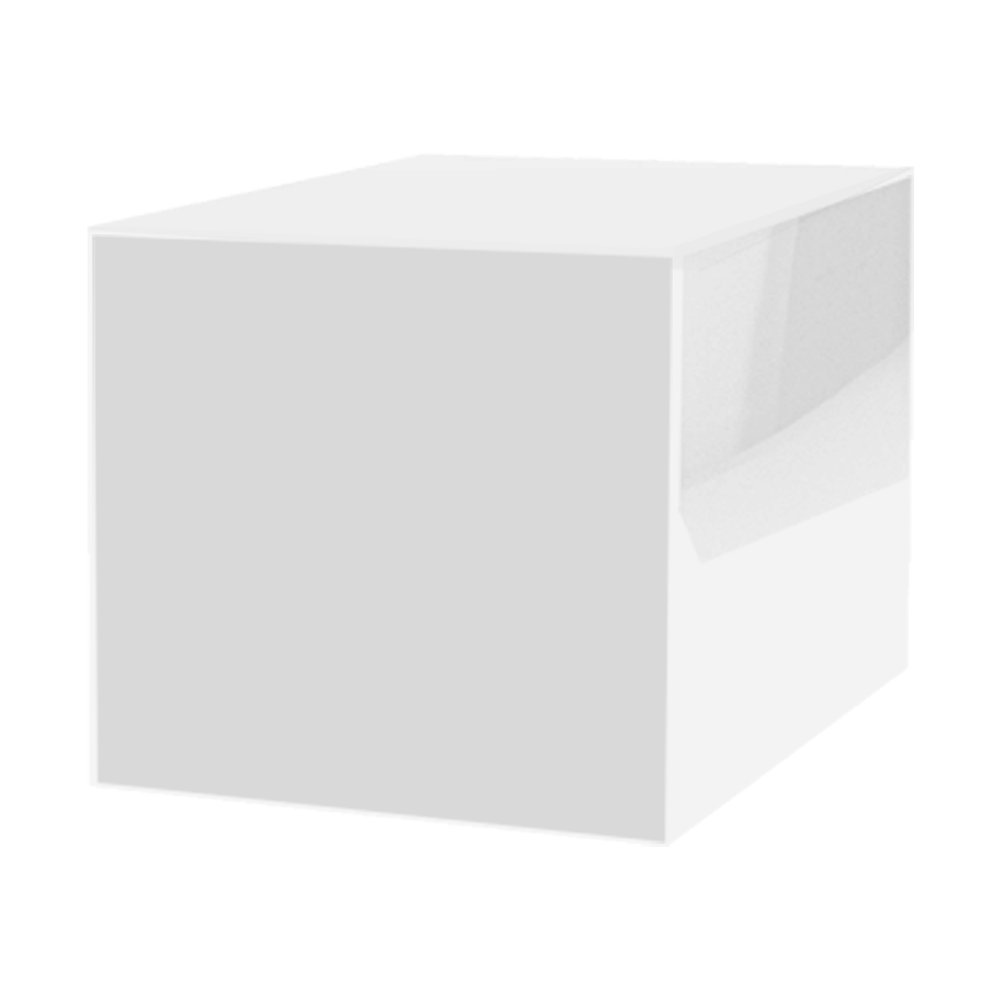 12" Riser Box Glossy White Acrylic Square Product Display Bin One Open Side