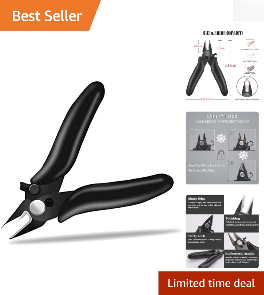 3.5-Inch Mini Wire Cutter with Lock & Spring for Precision Cutting Tasks