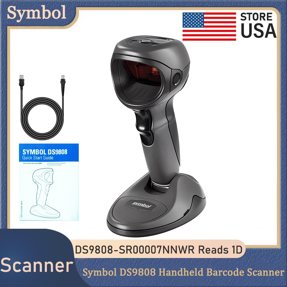 Motorola Symbol DS9808-SR00007NNWR Wired Handheld 1D Barcode Scanner Reader USB