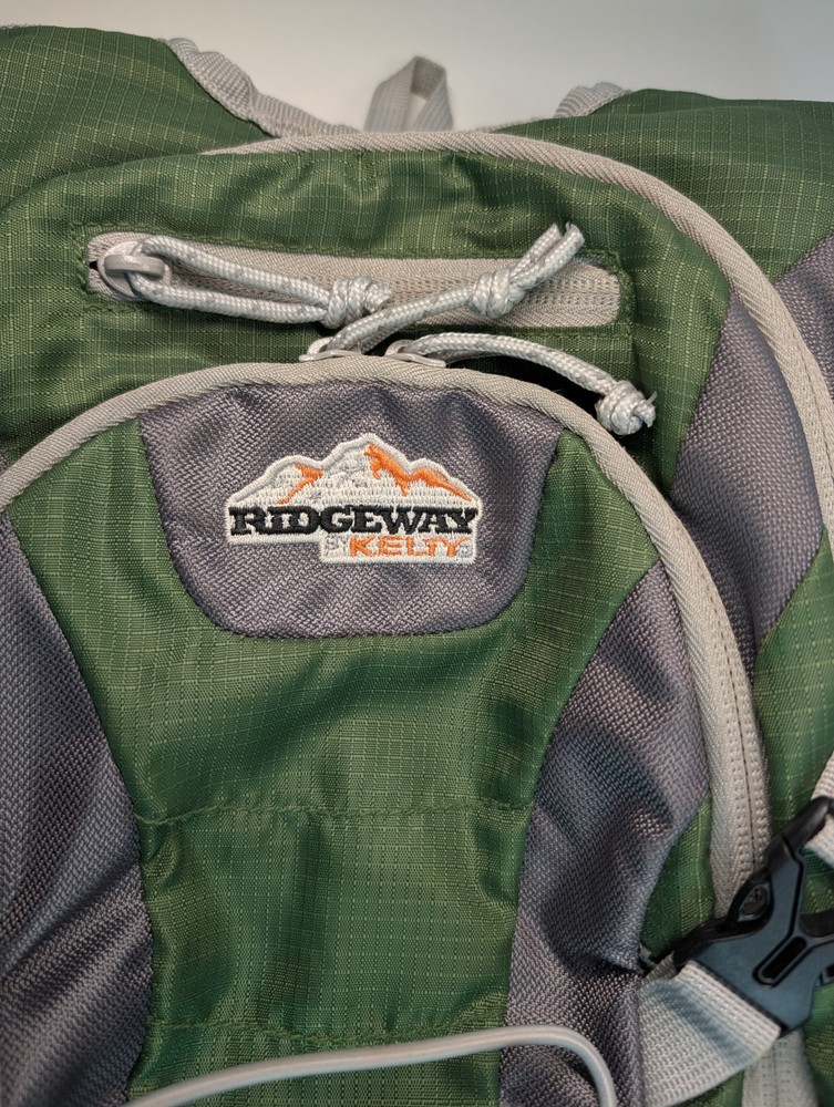 Ridgeway by Kelty Hydration Pack Backpack Green Gray NO BLADDER Hiking Daypack