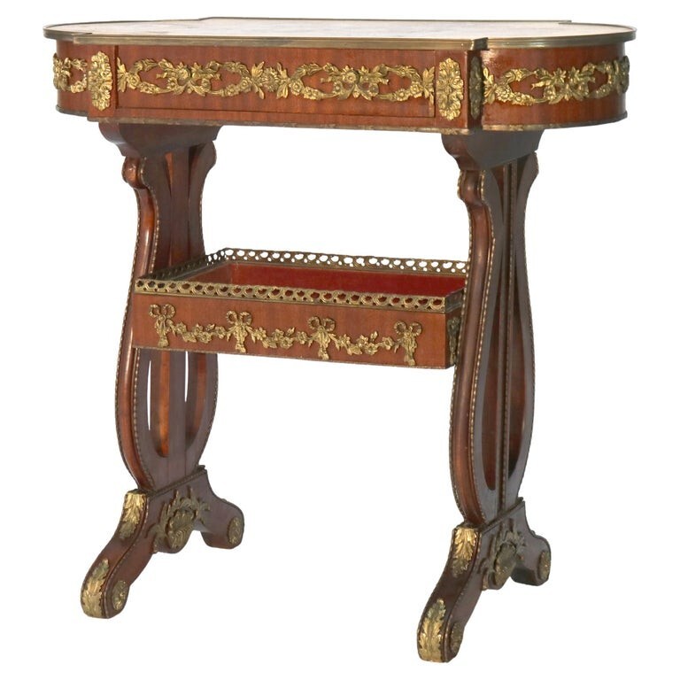Antique Flame Mahogany, Birds Eye Maple and Ormolu Serving Table C1920