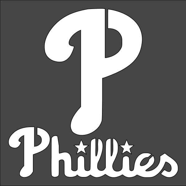 12"x12" Clear Plastic Stencil - Phillies Baseball (SR42) (.007")*****