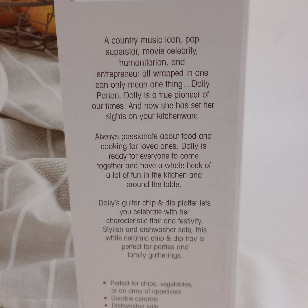 Dolly Parton Stoneware Guitar Chip & Dip Serving Platter