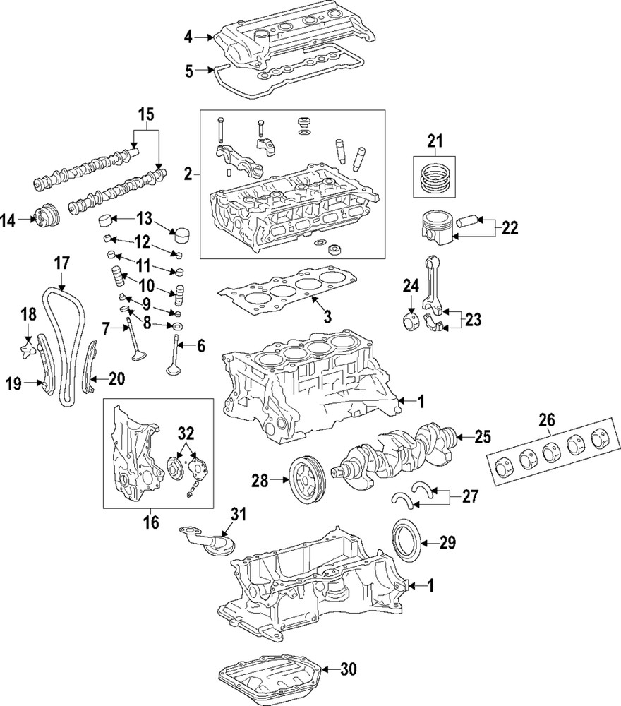 Genuine Hyundai Valve Spring Retainers 22222-2B400