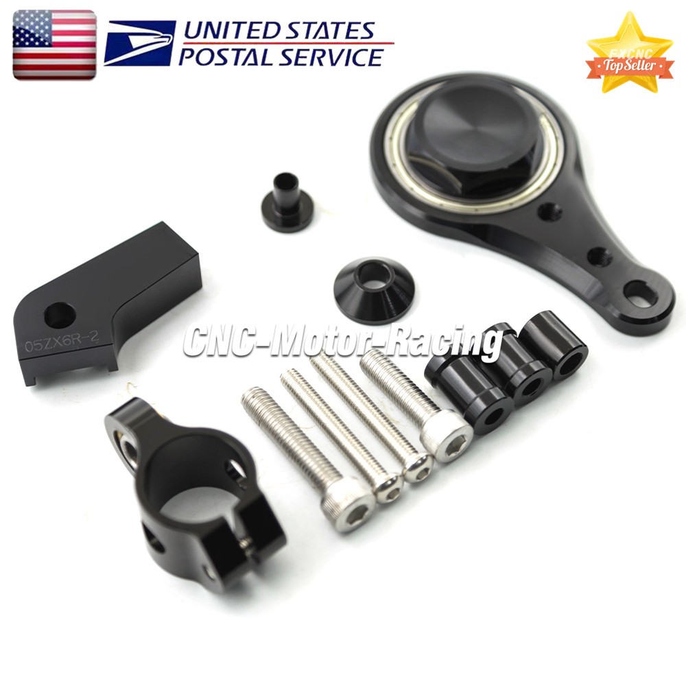 For Kawasaki Ninja ZX636 ZX6R 2005-2006 Steering Damper with Bracket Mount Kit