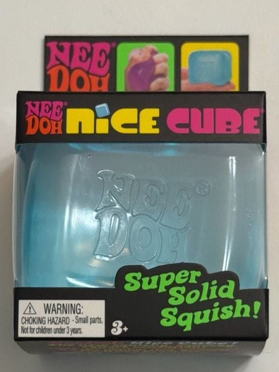 Nee Doh Nice Cube - Super Solid Squish! (Blue) - Brand New/Factory Sealed!