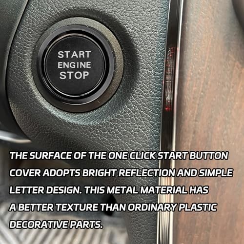 Push Start Button Cover Start Stop Button Cover for Audi Accessories, Car Black