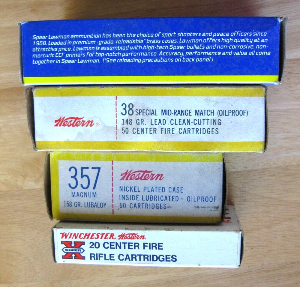 4 Boxes - Win Western 222 -Western 38 - Speer 357 - Western 357 - Empty Boxes